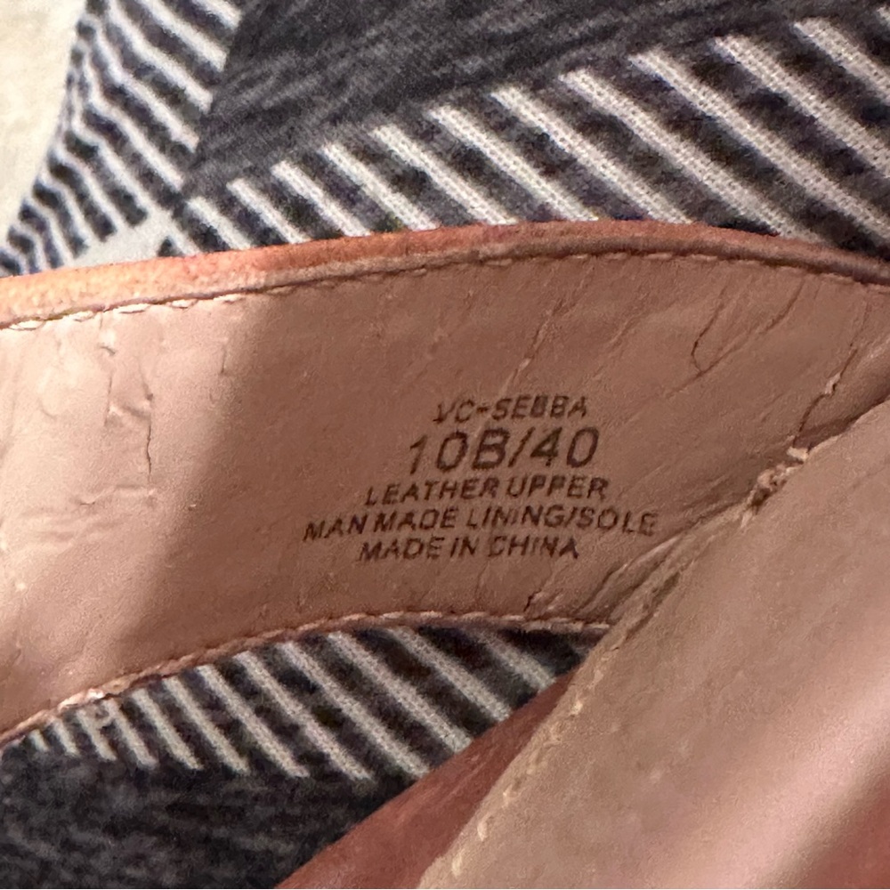 Vince Camuto Brown Leather Casual Heeled Wedge Sandals US 10/EU 40 - Picture 7 of 9